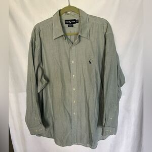 Ralph Lauren Yarmouth 100% Cotton Button Down Dress Shirt 17.5 34/35